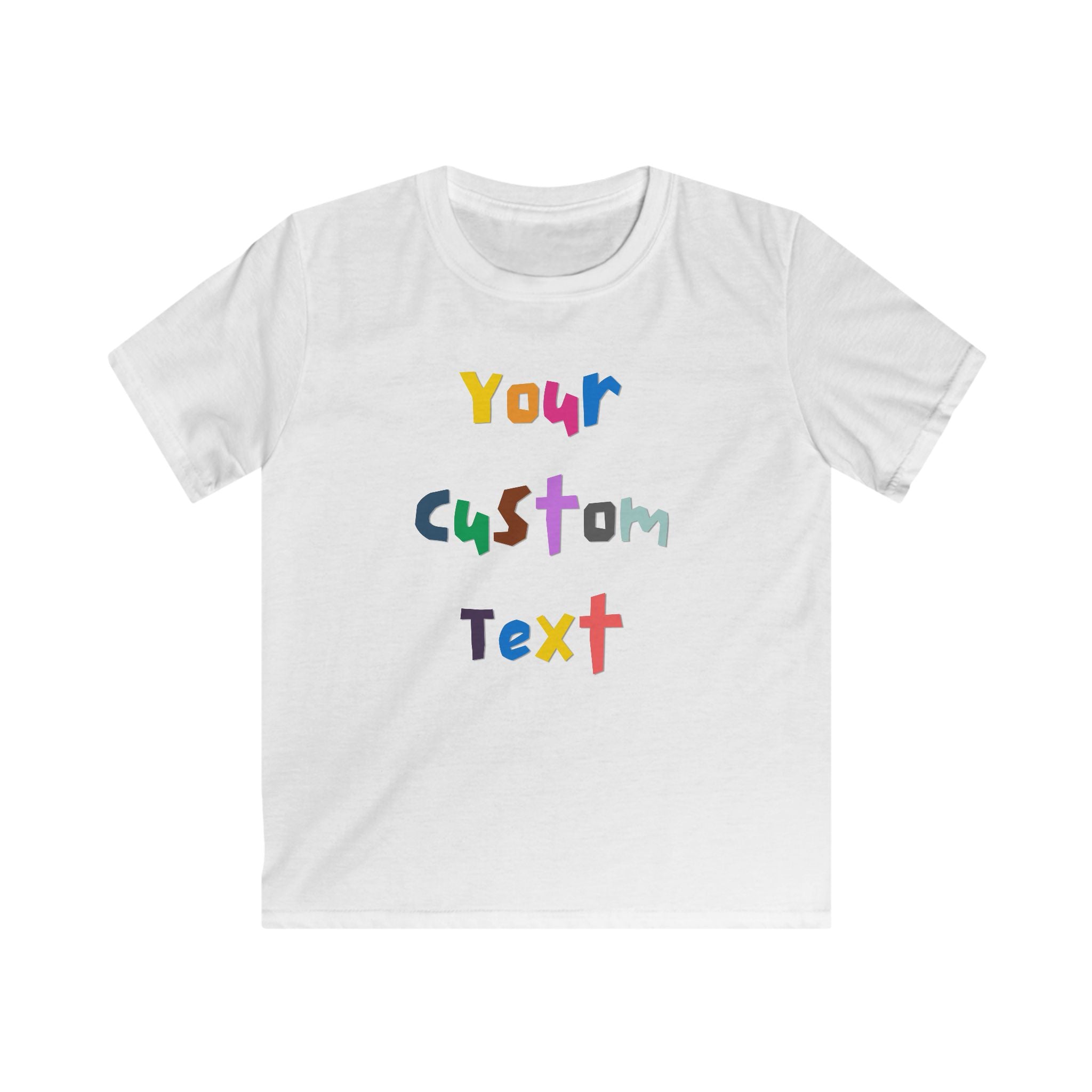 Custom Colorful Kids T-Shirt — "Your Custom Text" Personalized Tee