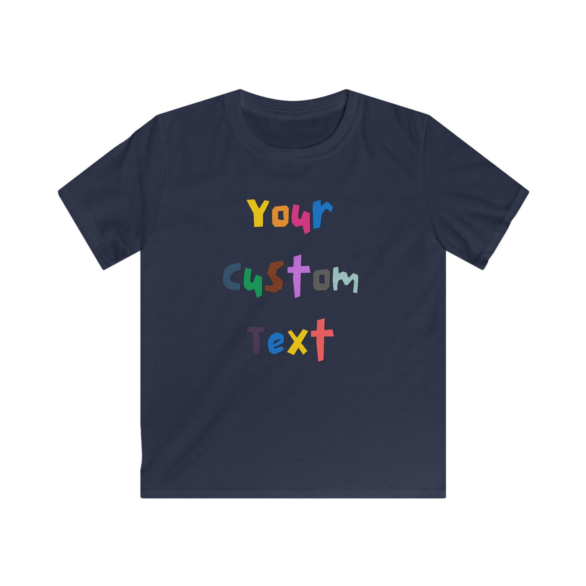 Custom Colorful Kids T-Shirt — "Your Custom Text" Personalized Tee