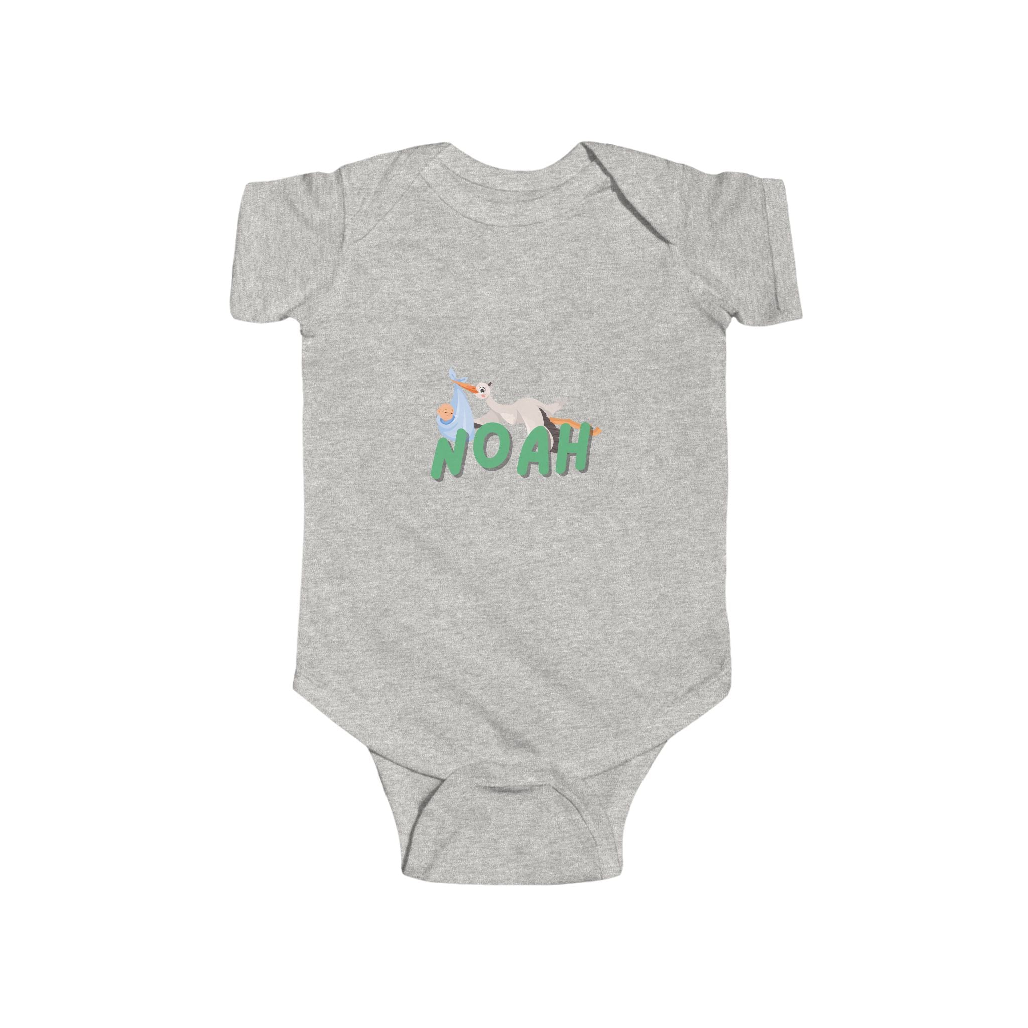 Personalized  Baby Bodysuit with Stork Graphic