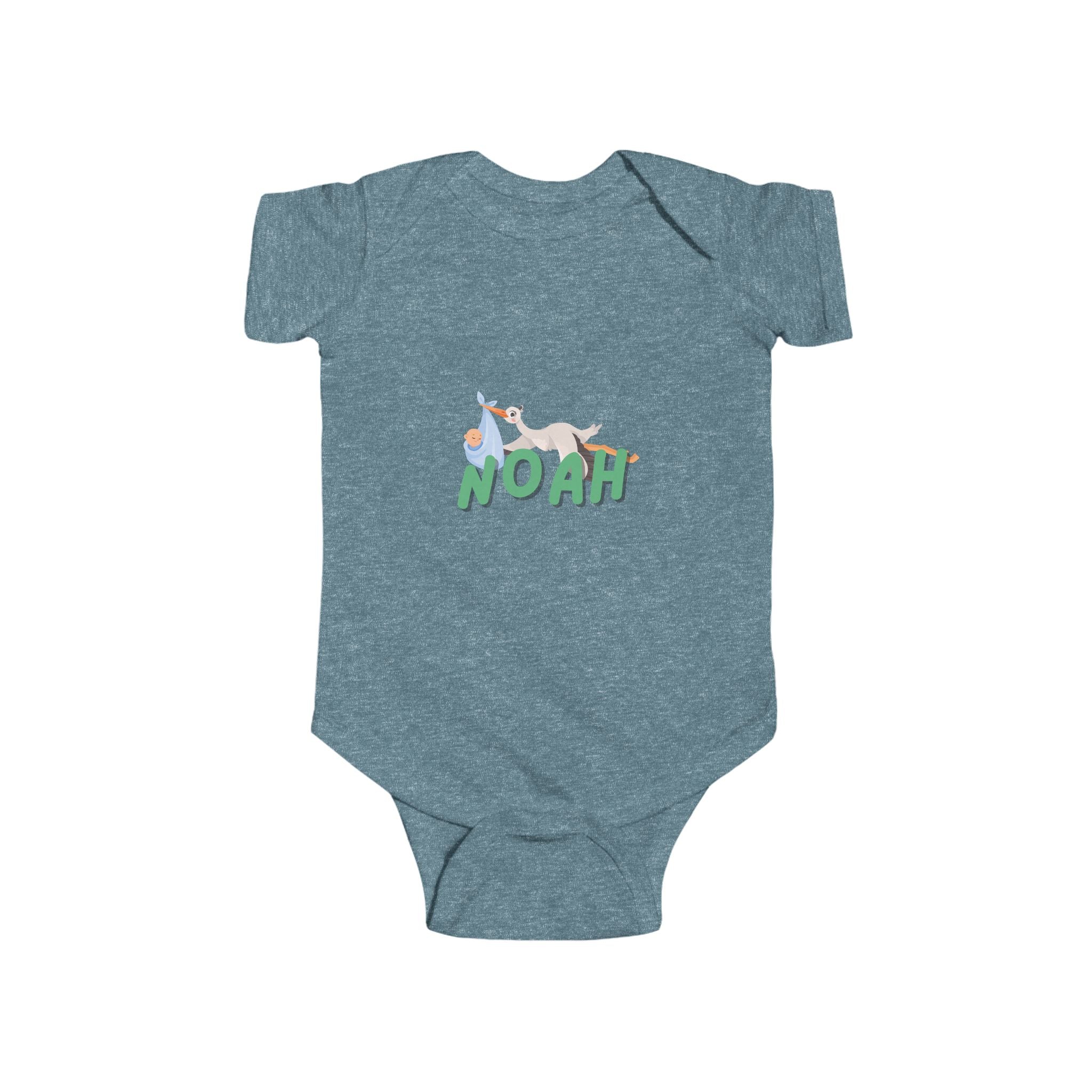 Personalized  Baby Bodysuit with Stork Graphic