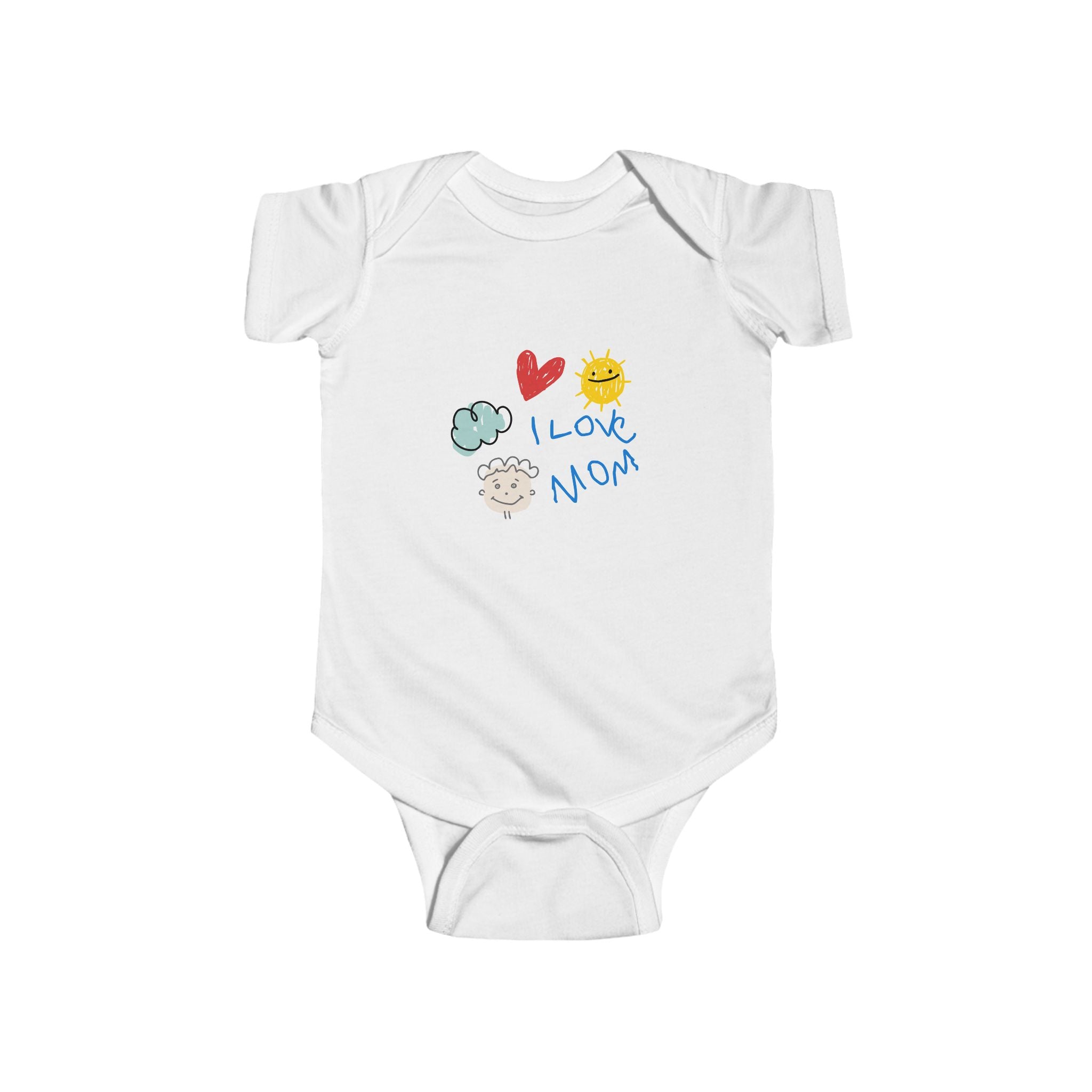 Infant Bodysuit "I Love Mom" Cute Heart, Sun & Cloud