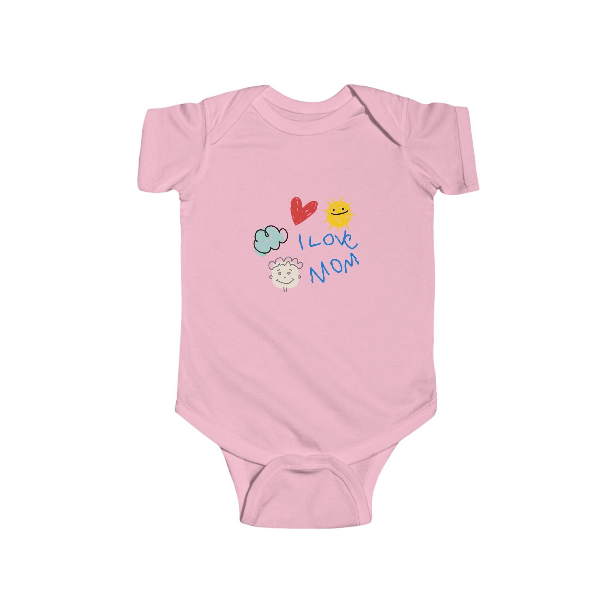 Infant Bodysuit "I Love Mom" Cute Heart, Sun & Cloud