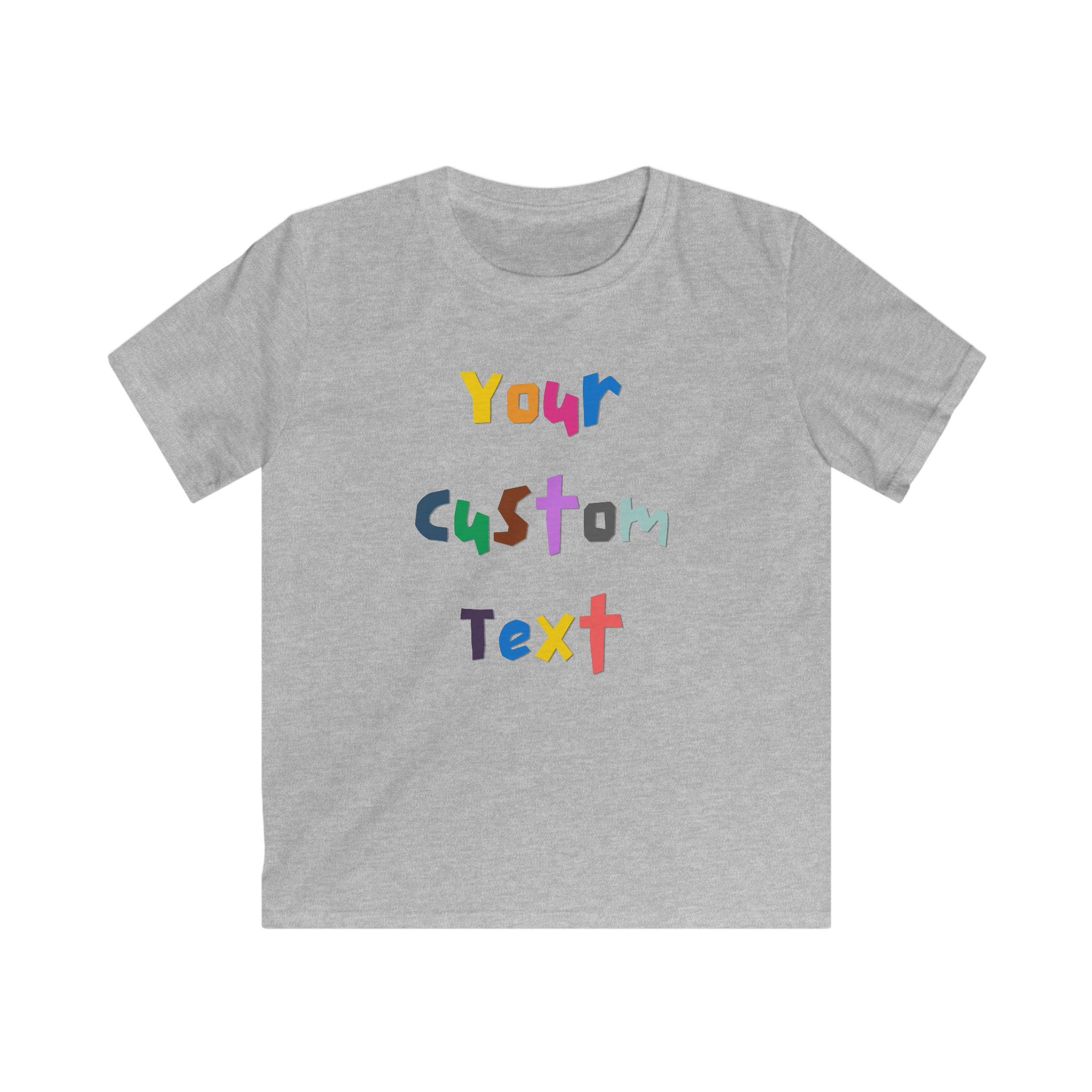 Custom Colorful Kids T-Shirt — "Your Custom Text" Personalized Tee