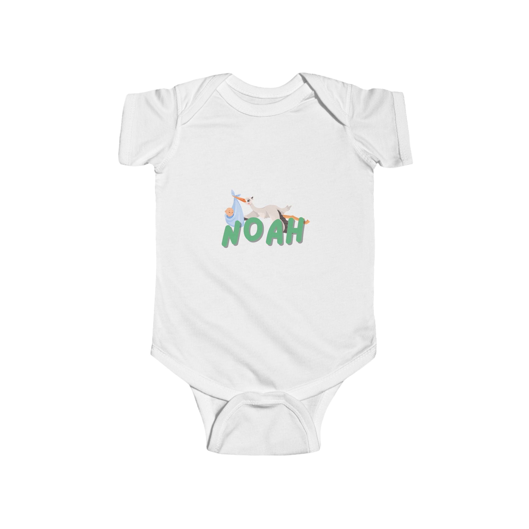 Personalized  Baby Bodysuit with Stork Graphic