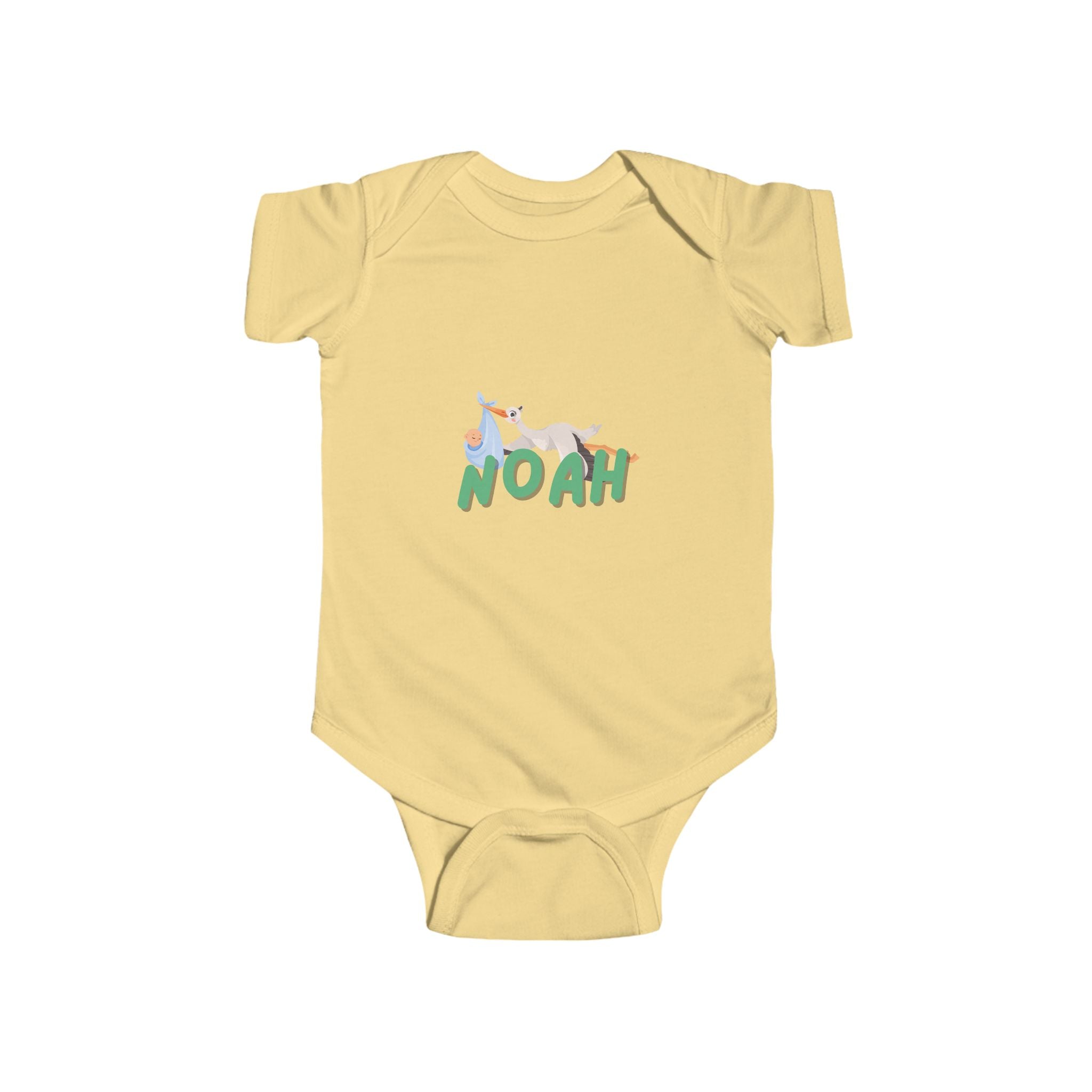 Personalized  Baby Bodysuit with Stork Graphic