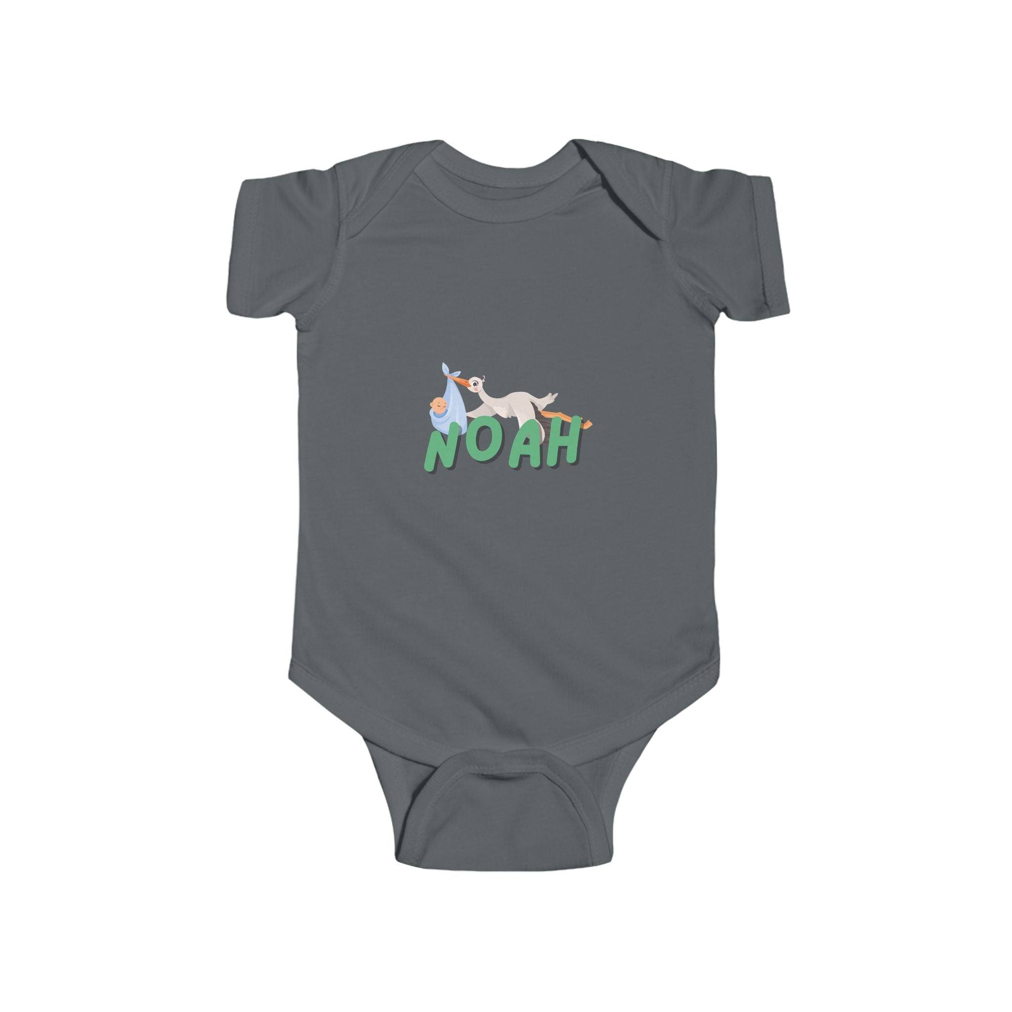 Personalized  Baby Bodysuit with Stork Graphic