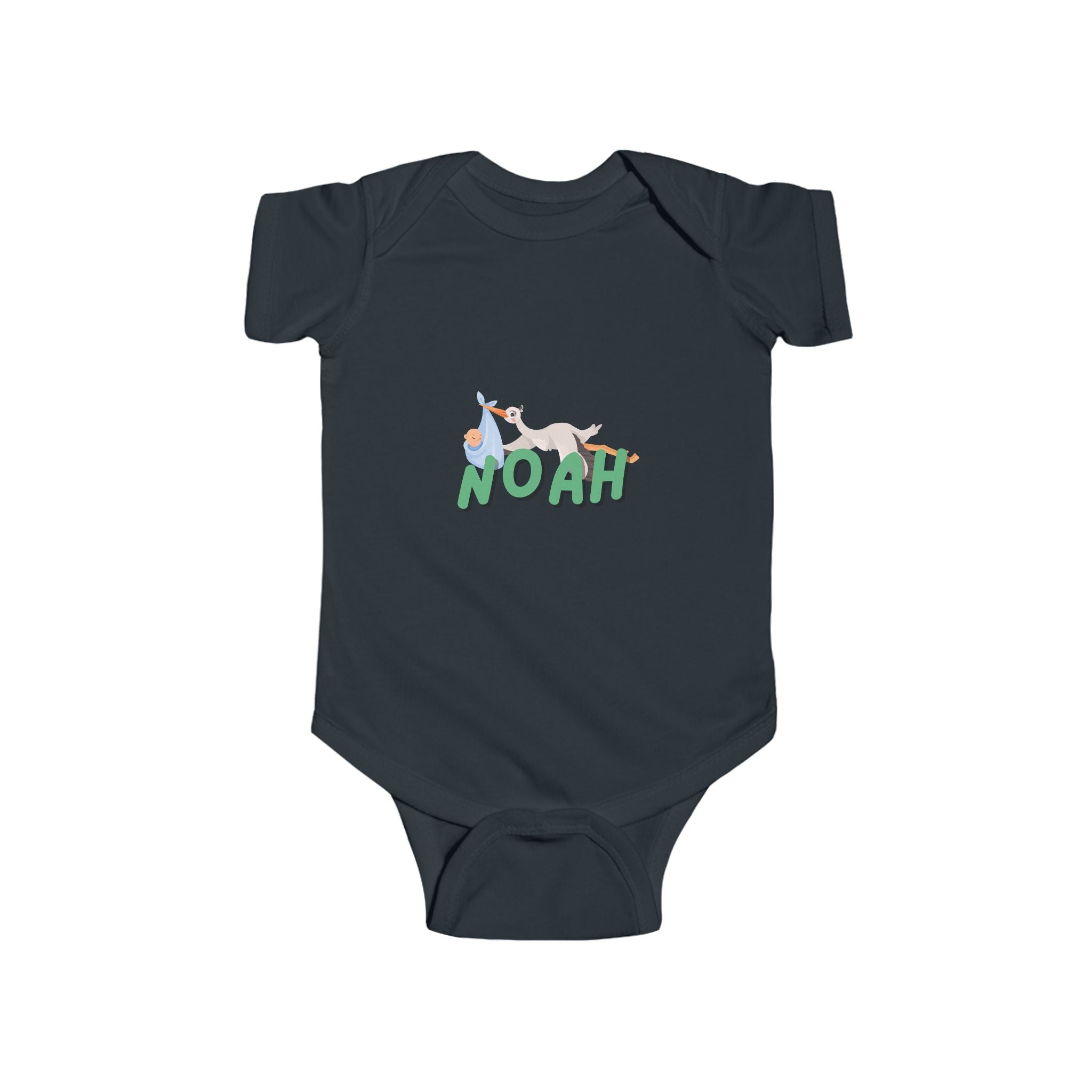 Personalized  Baby Bodysuit with Stork Graphic