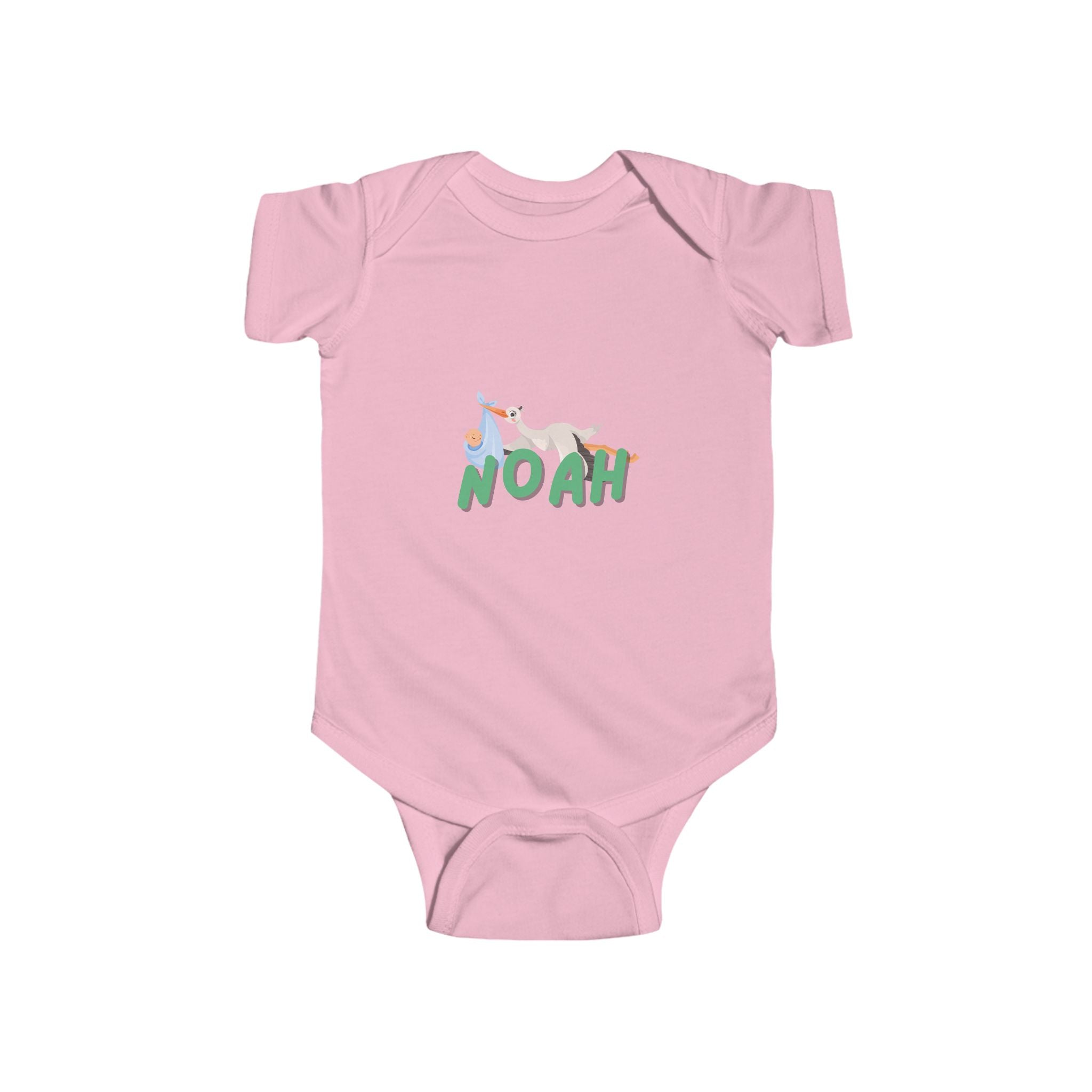 Personalized  Baby Bodysuit with Stork Graphic