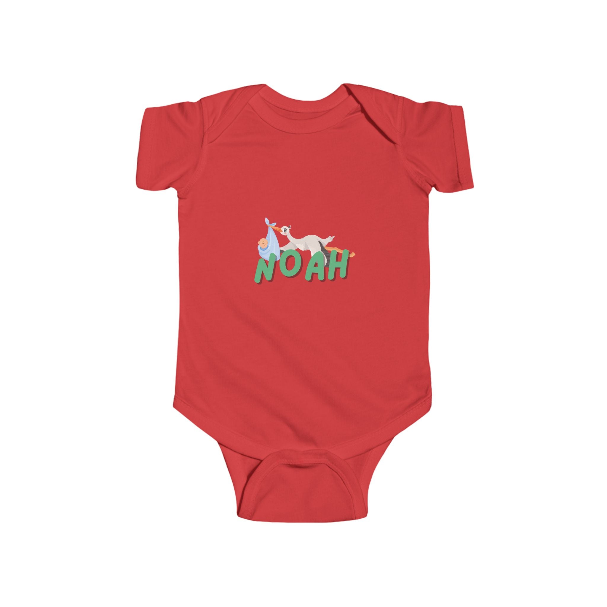Personalized  Baby Bodysuit with Stork Graphic