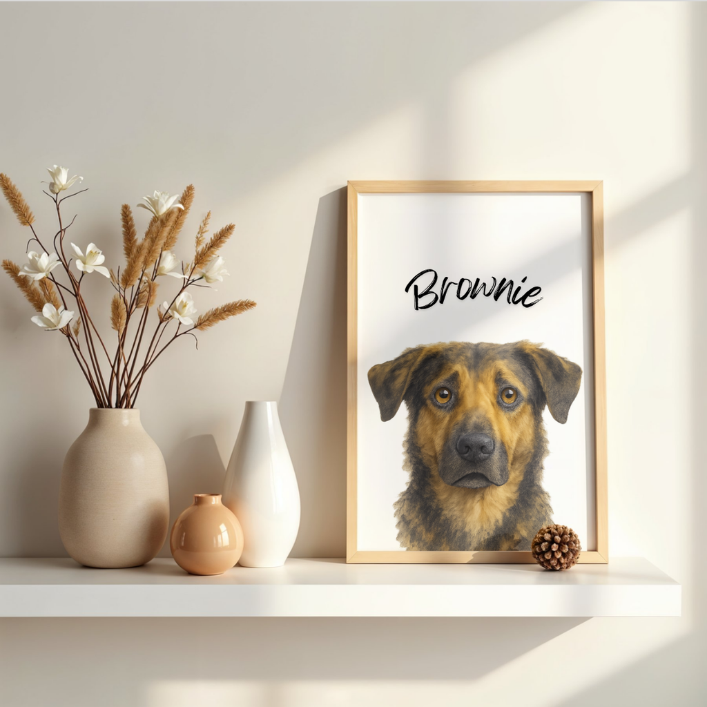 Custom Watercolor Pet Portrait, Pet Portrait From Photo
